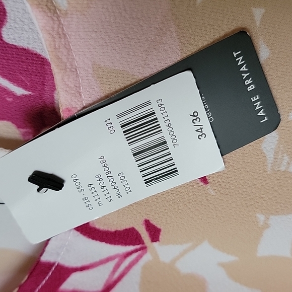 Lane Bryant Feminine Classy Short Sleeve Floral Tie Front Blouse Top NWT 34/36 - Picture 7 of 13